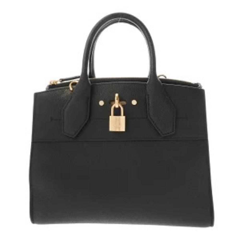 Louis Vuitton City Steamer Noir Black Calf Leather Handbag